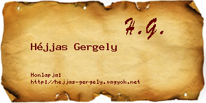 Héjjas Gergely névjegykártya